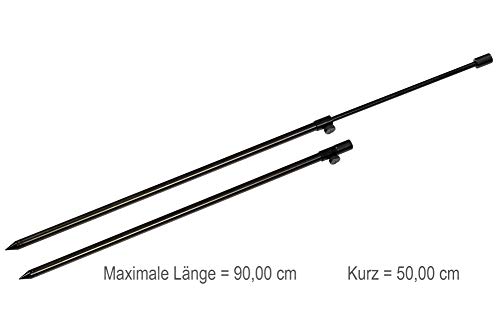 Foto von Zite Fishing Banksticks Angeln Set - Teleskop Rutenhalter / Rutenständer Angeln 50-90cm Aluminium - Bankstick für Rutenauflagen Buzzerbars & Mehr, Rutenhalter-Erdspieß
