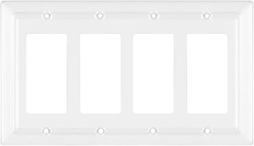 Monarch Abode Placa de pared basculante de 4 segmentos, placa de pared decorativa para interruptor de metal, placa decorativa para interruptor de