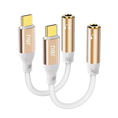 RIKSOIN USB C to 3.5mm Female Headphone Jack Adapter,Type C to Aux Audio Dongle Cable Cord Compatible with iPhone 15 Pro Max/15 Pro/15, Galaxy S23/S22/S21 Ultra Headphone Adapter-2 Pack