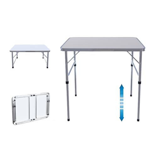 Camping Table Folding Table Picnic Table Folding Camping Table 2.5ft Aluminum Lightweight Garden Table Dining Table Coffee Table Balcony Market Table, 2 Adjustable Height 29''×19''×13'' to 28''