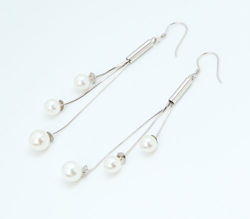 Orecchini pendenti a in Argento 925 con Perle