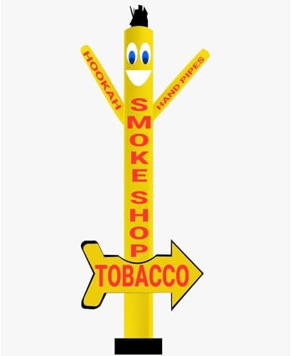 20ft Tall Smoke Shop Inflatable Tube Man Dancer - Hookah, Tobacco, Hand Pipes Dancing Man - 20 Feet CBD Air Inflatables Dancers - Perfect Way to Get Business/Brand Noticed - Tube Guy | Arrow Dancer