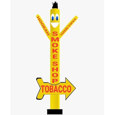 20Ft Tall Smoke Shop Air Inflatable Dancer with Arrow | Hookah Hand Pipes Tube Man Dancing Perfect Way to Get Your Business Brand Noticed Wacky Waving Puppet Guy 20ft Sky Air Dancers (Without Blower) Cover