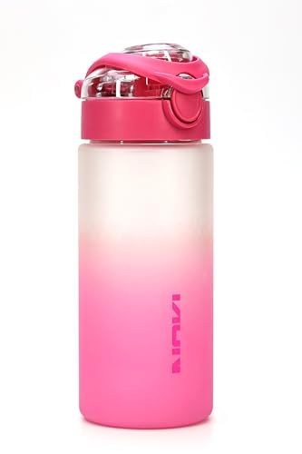 Su Matarası Tritan Geniş Ağız Su Şişesi Gradyan Spor Matarası Suluğu BPAsız 500 mL Pembe 0109