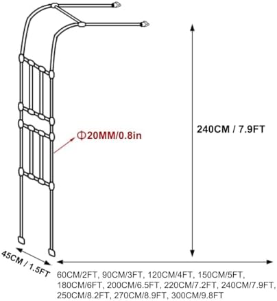 Half Arch | Decorative Garden Arch Arbor for Backyard, Patio, Courtyard | Weatherproof Steel Support Arbour for Climbing Plants, Flowers, Fruits, Vegetables(White,4.1x8.7x1.8ft)