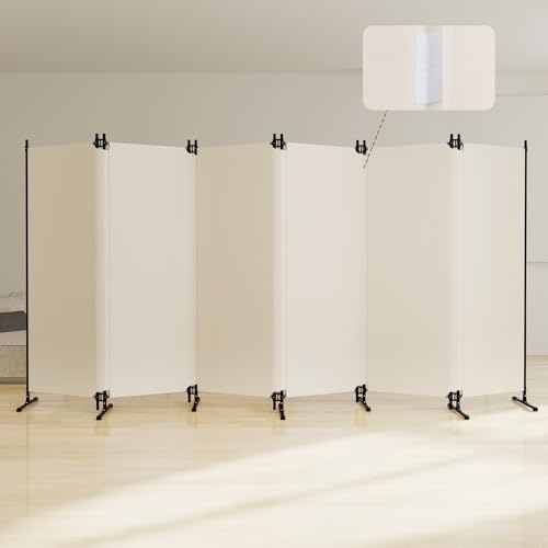 Kokorona 6 Panel Room Divider, 5.8FT Tall Folding Privacy Screen Wall Dividers with Light Blocking, Freestanding Partition for Room Separation, Portable Room Divider, 146" W x 70" H, Beige by Kokorona - Image 2