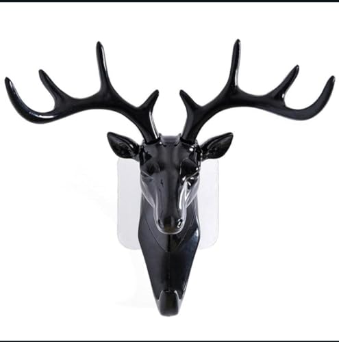 Image of Zainah Deer Head Shape Key Holder Self Adhesive Key Stand, Wall Mounted Hanging Hook Stylish Key Hanger for Home Decor, Sticky Holder, Pack of 1