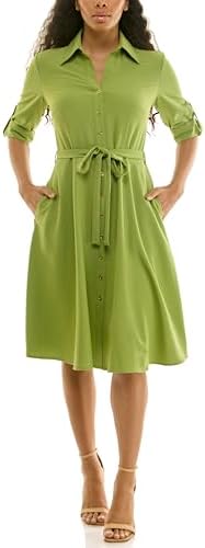 <h3>Fresh Lime Midi Shirt Dress</h3>
