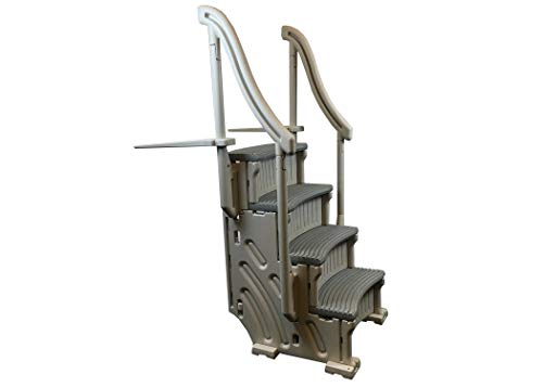 Confer CCX-ADD 4-Step Above Ground Swimming Pool Entry Steps Curved Add-on, Gray