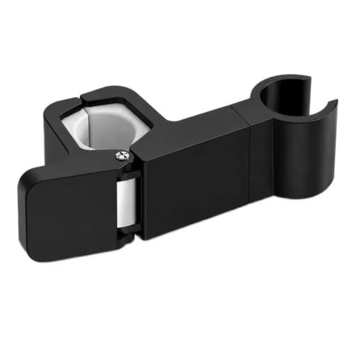 Support de douche à pince noir pour barre ronde de salle de bain