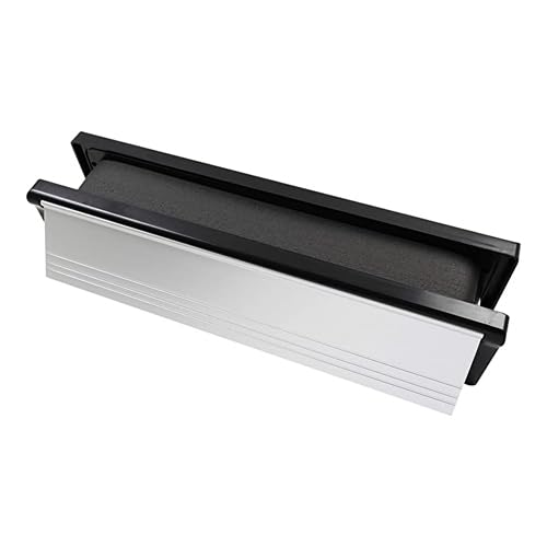Timco - Intumescent Letterbox - Satin Anodised Aluminium - Black Frame (Size 305 x 70-1 Each)