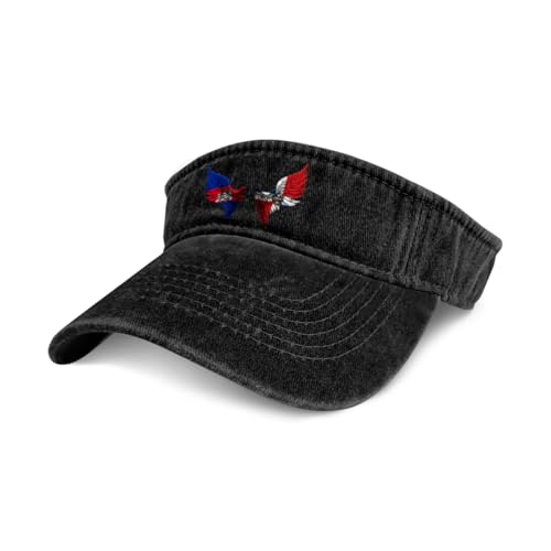 Wings Cambodia and Dominican Republic Flag Sun Visor Hats Sport Wear Athletic Beach Leisure Hat for Women and Men Golf Cap