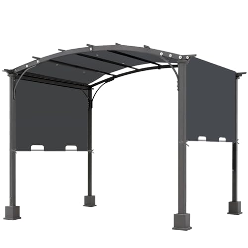 Image of 85'' x 208'' Universal Pergola Replacement Cover for Doubleton Steel Pergola L-PG080PST, Waterproof Sunshade Canopy Top for Patio Gazebo, Deck, Porch, Yard, Outdoor Cover Only (Light Gray)