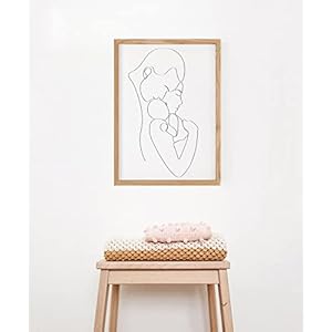 Familieportret lijn schilderij posters, minimalistische kinderkamer prints met muurschilderingen gedrukte kunst…