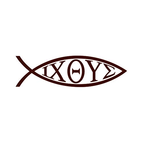 IXOYE Fish Sticker Die Cut Decal - Jesus Christ Son Of God Savior - Graphic Car Bumper Sticker