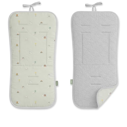 Danielstore Colchoneta Silla Paseo Universal Funda Carrito Bebé Transpirable Reversible Colchón Carro Bebé Verano Antideslizante Altura Ajustable