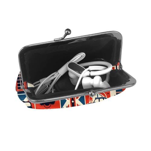 Pu Leather Buckle Coin Purse London-British-Symbols Girls Kiss-Lock Change Purse Wallets4