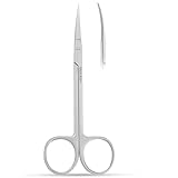 Iris Micro Dissecting Scissors 4.5' Curved Fine Point-Perfect for Doctors, Nurses, EMS, Students, Education & Training and veterinary Scissors (Curved)
