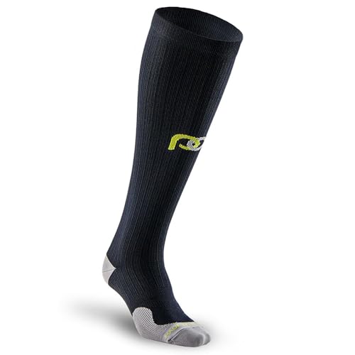 PRO Compression Running Marathon Socks - Calf-Length Travel and Sports Compression Socks for Foot and Ankle Support - Black Unisex (Large/X-Large)