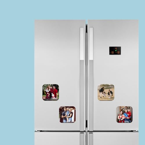 Image of Dia &Tia - Custom Photo Fridge Magnets � Set of 4 Personalized 7x7 Magnets � Upload Your Images � Unique Gift, Home D�cor, Keepsakes (User Customized)