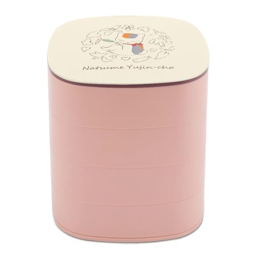 夏目友人帳 ニャンコ先生 ジュエリーボックス 4段 アクセサリーケース 収納ボックス アクセサリーボックス 正方形 ピアス Cosbanana ネックレス 指輪 コンパクト 持ち運び便利 出張 キャラクター おしゃれ かわいい 女の子