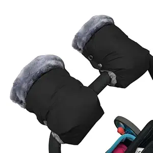 Baby Stroller Gloves, Thick Waterproof Hand Muffens (Black)