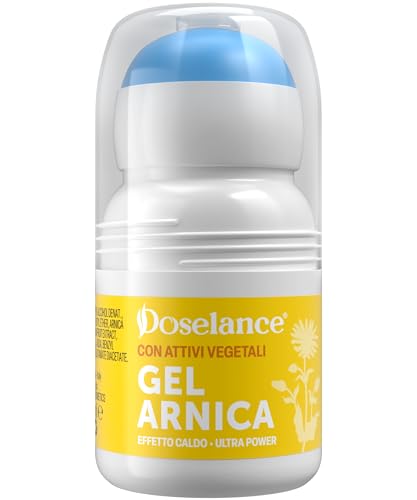 Arnica Gel Effetto Caldo con Attivi Vegetali - 50 ml, DOSELANCE Arnica Montana Roll On Effetto Termico, deale per Alleviare Dolori Muscolari, Articolari, ad Azione Rapida - Made in Italy