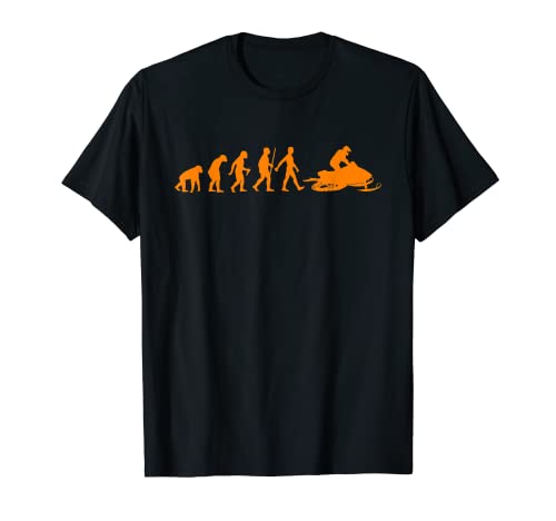 Divertido regalo de motos de nieve hombres mujeres Cool Snowmobiling Evolution Camiseta