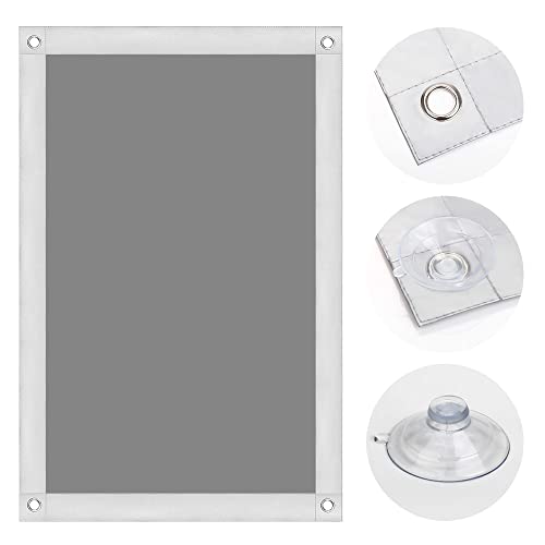 OBdeco Estor térmico 100 % opaco para tragaluz, protección solar para tragaluz, protección contra el calor sin taladrar con ventosas (gris, 60 x 115 cm para M08/308)