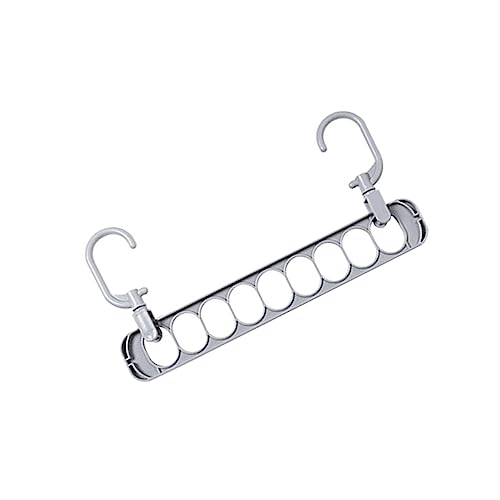 Ciieeo 5 Pack 9 Hole Hanger Rack Closet Storage Hanger for Coat Clothes Drying Rack Organizer for Home (Grey)