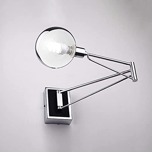Aplique de pared industrial ajustable con brazo de luz en cromo 6