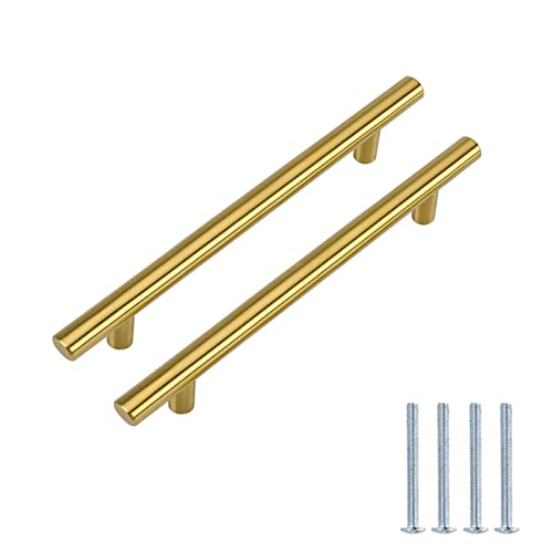 MoreJieka - Maniglia per porta a T in acciaio inox, in ottone, 10 pezzi