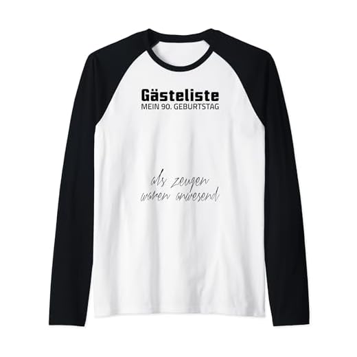 Gästeliste Mein 90. Geburtstag Libro de visitas Firma Camiseta Manga Raglan