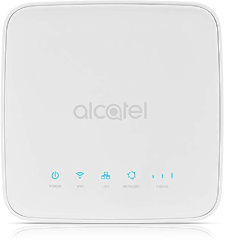 Alcatel HH40 4G/LTE router (CAT4 | 150 Mbit/s Download | 50 Mbit/s Upload), včetně 2 externích LTE antén, WLAN 802.11 b/g/n, funkce Hotspot, WPS, 2 x 100 Mbit/s LAN port, bílý HH40V-2BALAT1-1