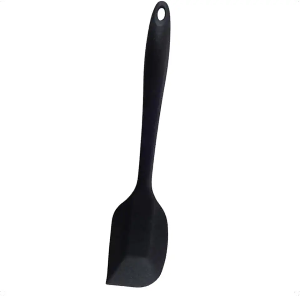 Espátula De Silicone Flexível 27 Cm Antiaderente Para Cozinha Resistente Ao Calor Perfeita Para Misturar Raspar E Cozinhar Sem Arranhar Panelas (Preto)