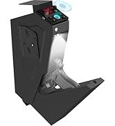 QINGENO Gun Safe, Quick-Access Mounted Nightstand Handgun Safe, Auto Open Lid Smart Pistol Safe w...
