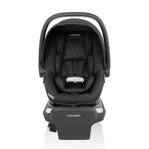 Image of Evenflo Revolve180 LiteMax NXT Rotating Rear-Facing Lightweight Preemie and Infant Car Seat 3-30lbs. with SensorySoothe. Easy Install with Base (Jasper Black)