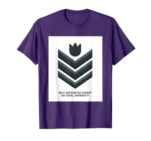 Self-Appointed Expert On Total Depravity Reformed Theology T-Shirt, Men, Purple, Small