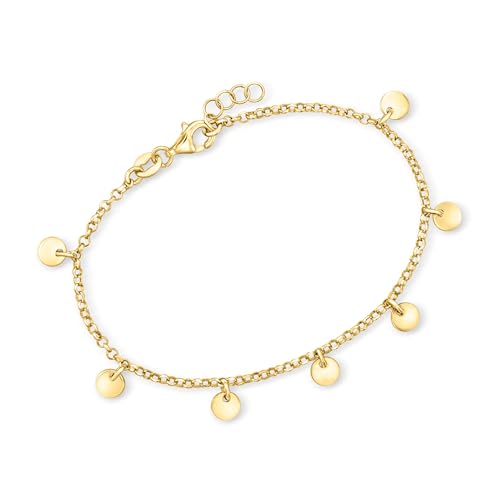 Pure Collection by Ross-Simons Italian 18kt Gold Vermeil Disc Station Bracelet