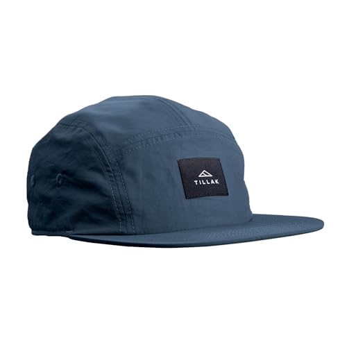 Tillak Wallowa Camp Hat, Lightweight Nylon 5 Panel Cap with Snap Closure (Midnight Blue)