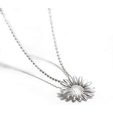 PICKRING WOLGAN Blossom Daisy Flower Pendant Necklace 925 Sterling Silver for Women Cover