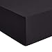 Amazon Basics Drap-housse en jersey de qualité supérieure, Noir - 160 x 200 cm