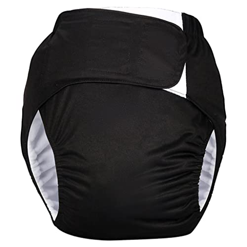 Ysyqkn Reusable Diaper with TPU Coating for Incontinence Management, Black