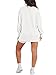 Bornpom Oversized Sweatshirt Crewneck Sweatshirts All White Outfits Long Sleeve Shirts Slit Pullover Top Solid Color Preppy Clothes White XL