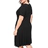 Tralilbee-Womens-Plus-Size-Short-Sleeve-Dress-Casual-Pleated-Swing-Dresses-with-Pockets Tralilbee Women's Plus Size Short Sleeve Pleated Loose Swing Casual Dress with Pockets Knee Length Black 2XL