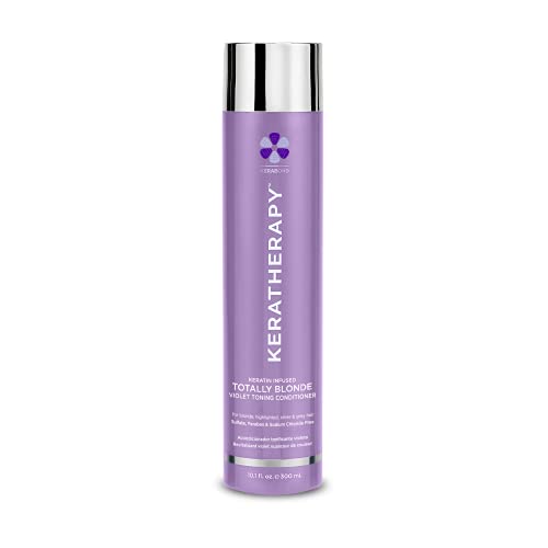 Keratherapy Keratin Infused Totally Blonde Violet Toning Conditioner, 10.1 Fl. Oz., 300 Ml - Keratin Therapy Purple Conditioner For Blonde Hair, Brassy, Silver, & Highlighted - Sulfate & Paraben Free #TOP20