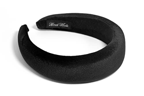 Velvet Padded Headbands for Women - Wide 4.2cm Hair Accessories for Women & Girls, Non-Pinching, Comfortable Fit (Black)