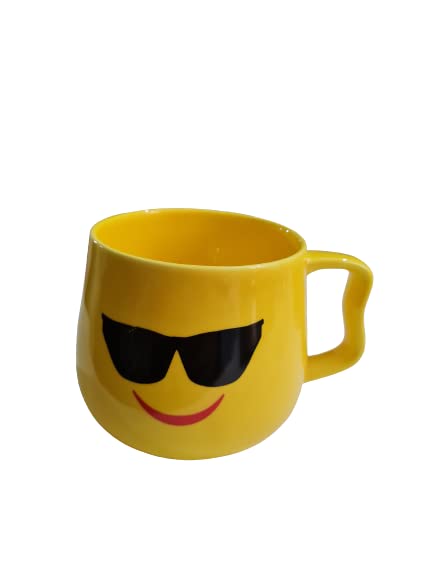 Mirakii 1 Piece, Yellow, 350ml, Ceramic Smiley/Emoji Microwave Safe Mug for Tea, Coffee, Milk, Hot Chocolate and Other Hot or Cold Beverages (Yummy) - Image 2 thumbnail