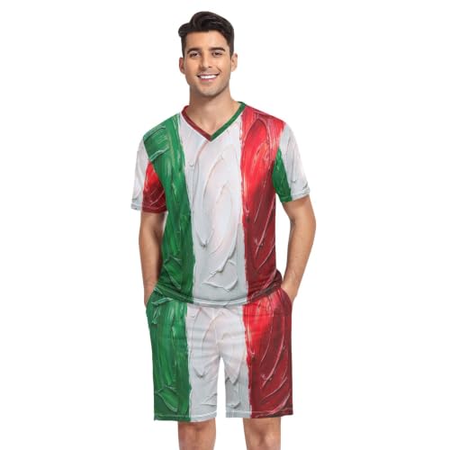 Camisas de pijama para hombre de manga corta talla S con diseño de bandera de Italia