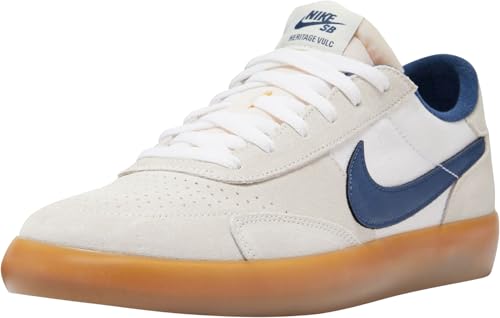 Nike Men Sb Heritage Vulc Summit White/Navy-White-Gum Light Brown Skateboarding 9 UK